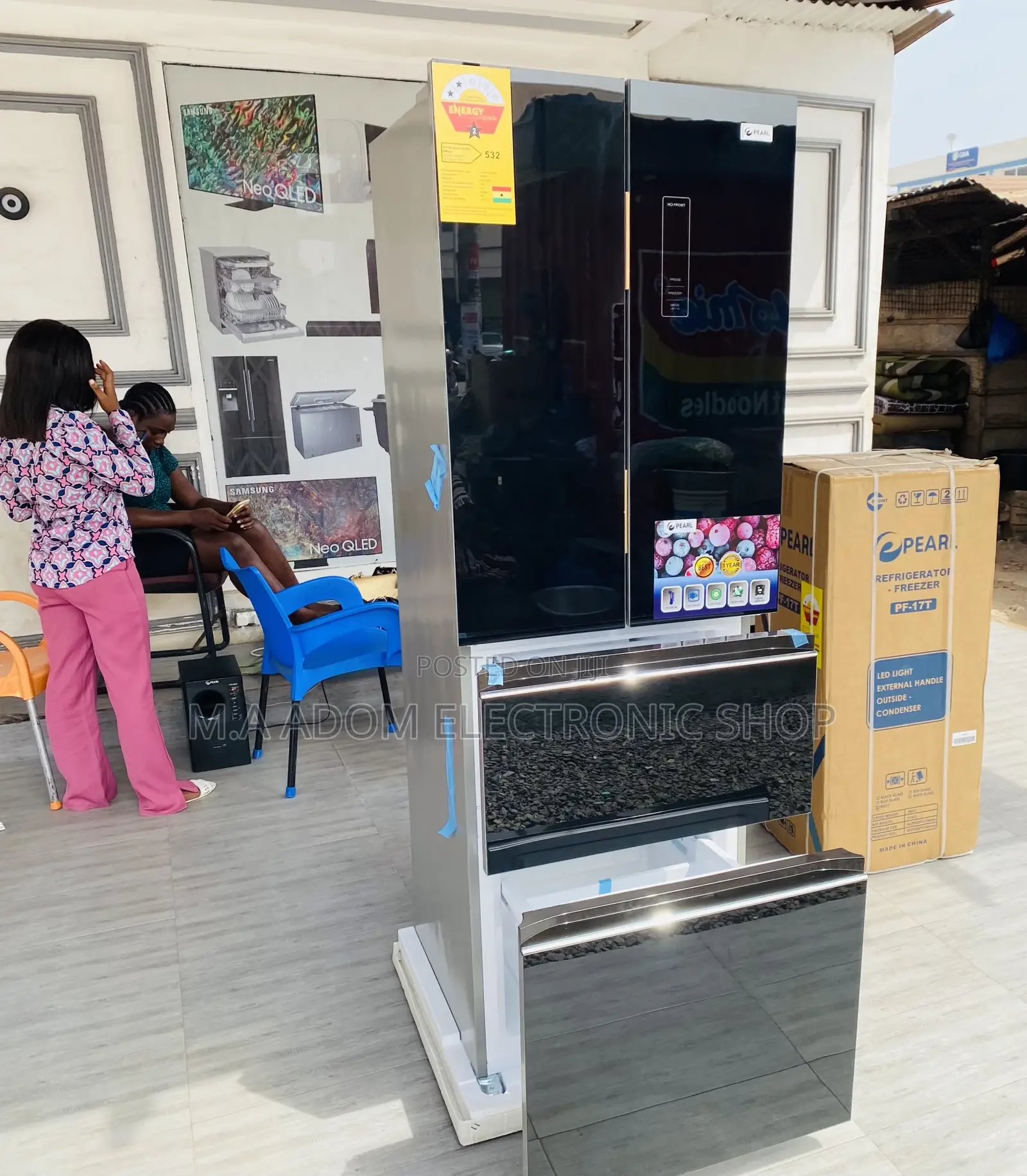 Elegant Pearl Pf470bg Double Door Refrigerator 