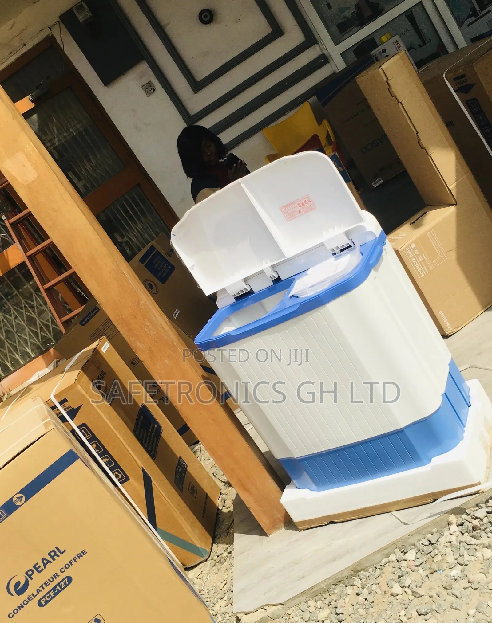 Blue/White Washingmachine Topload Semiautomatic 7kg Nasco