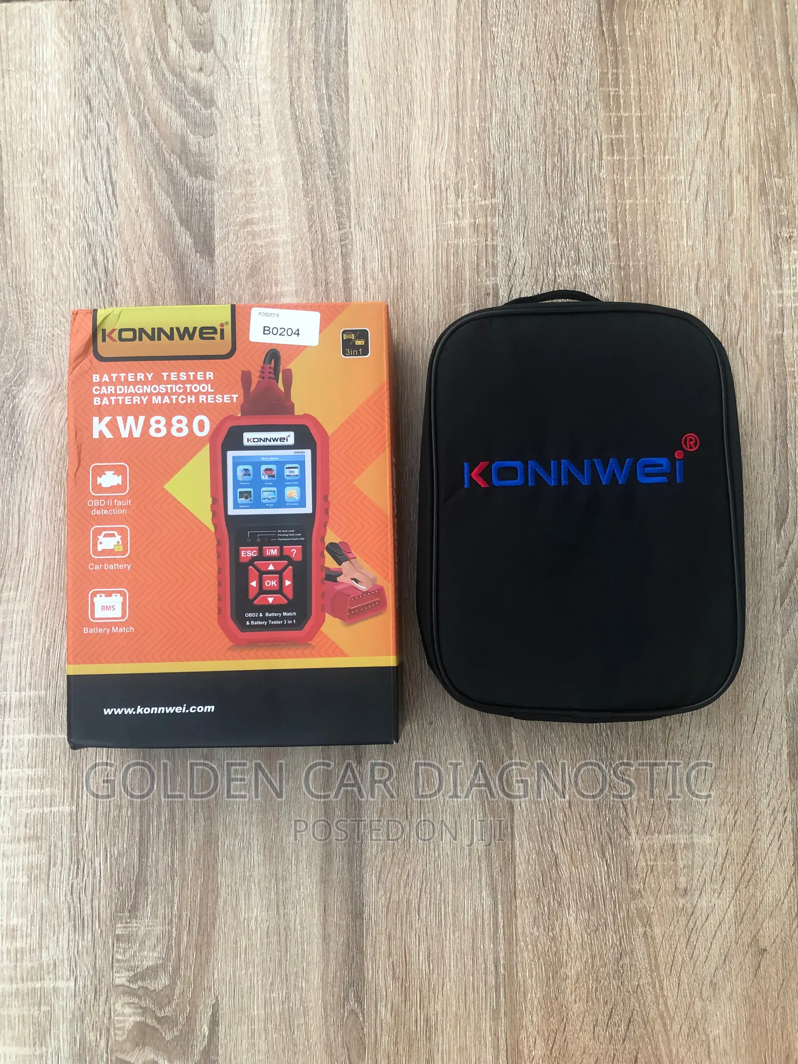 Konnwei KW880 OBD2 Car Diagnostic Scanner Battery Tester