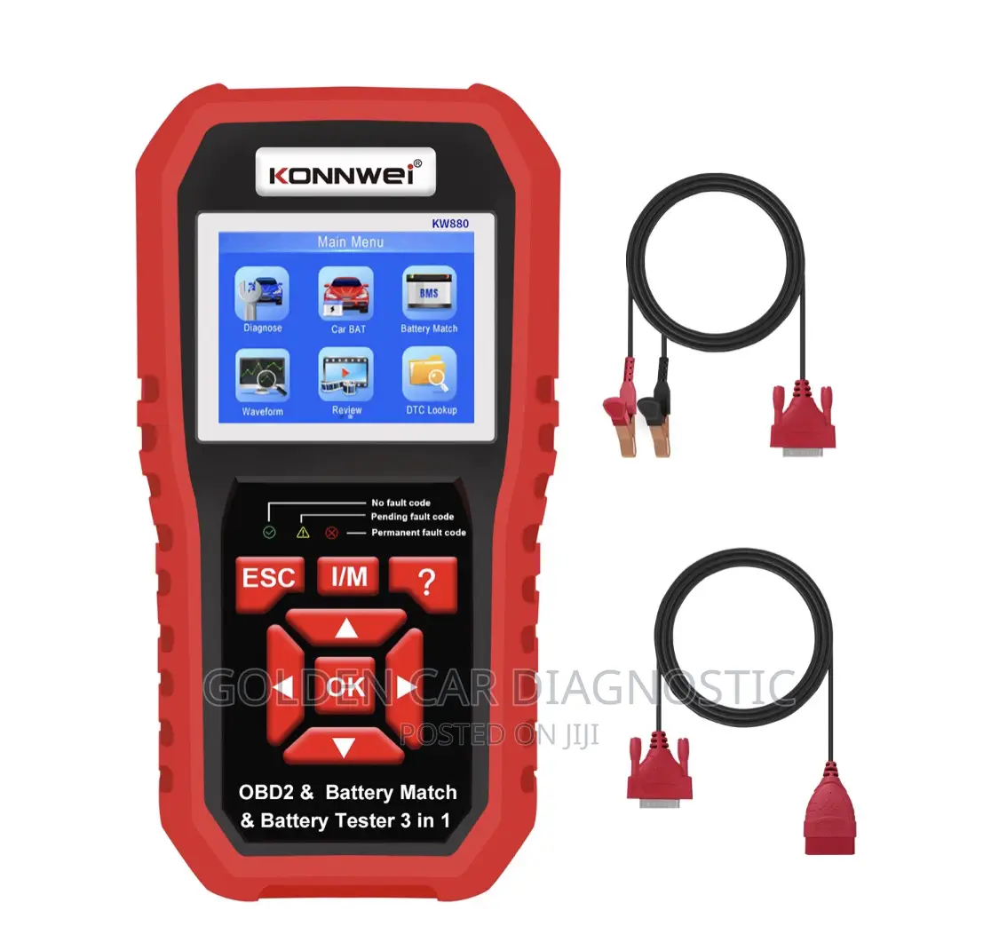 Konnwei KW880 OBD2 Car Diagnostic Scanner Battery Tester