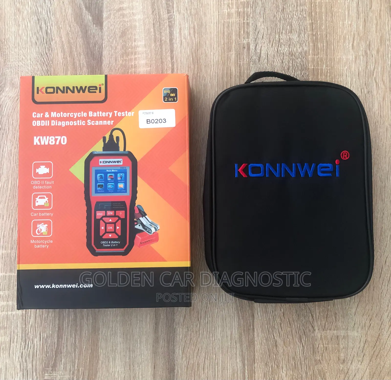 Konnwei KW870 OBD2 Car Diagnostic Scanner Battery Tester