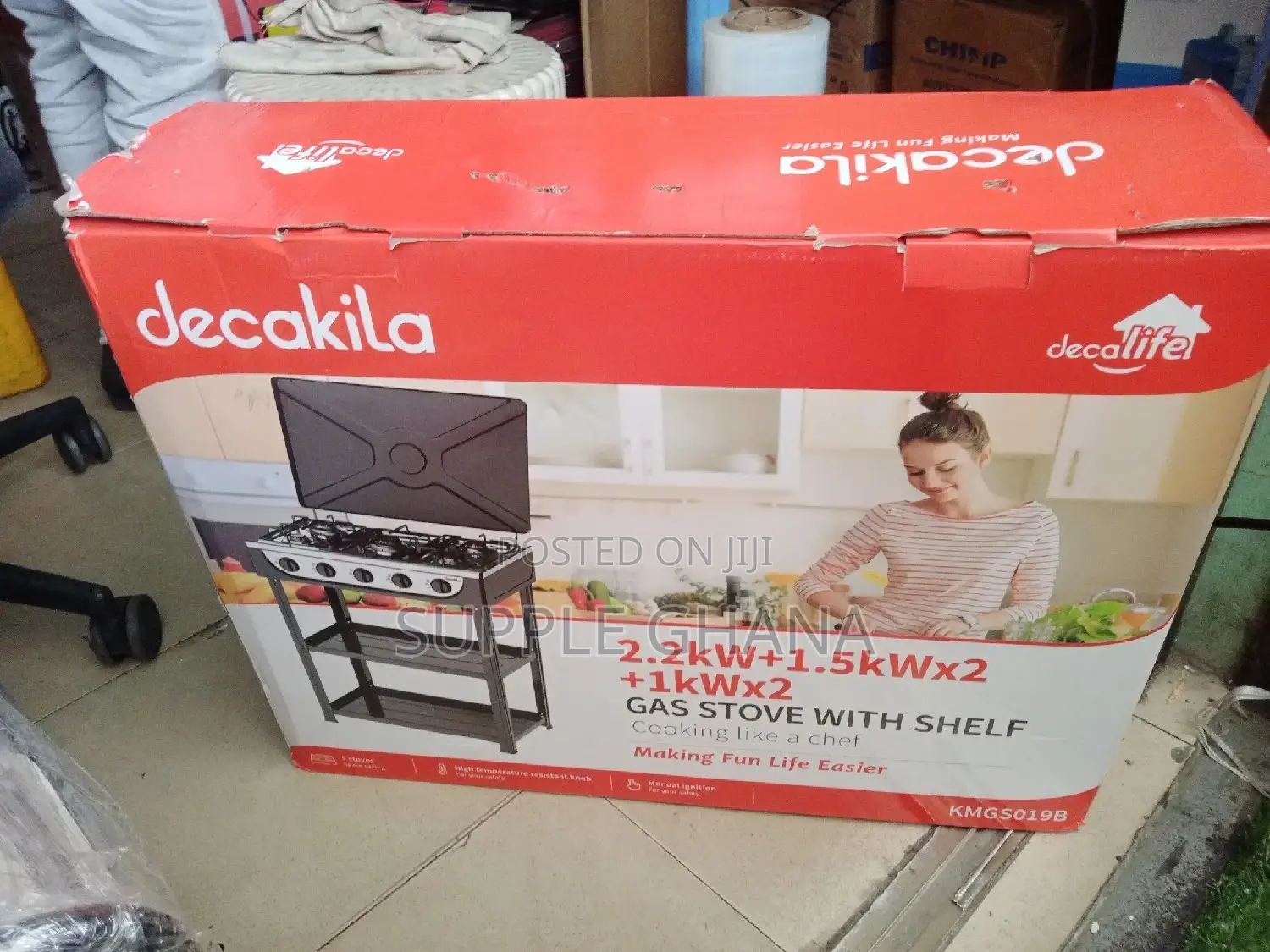 Quality 5 Stove Decakila Gas Stove With Two Shelf