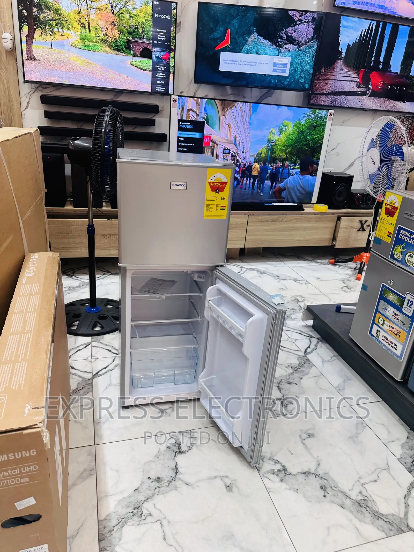 Grey Color Sleek Double Door Fridge Nasd2-13 Fast Cooling
