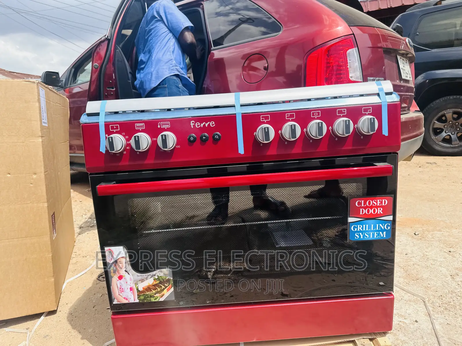 5burner Gas Cooker Oven Grill Ferre Red_