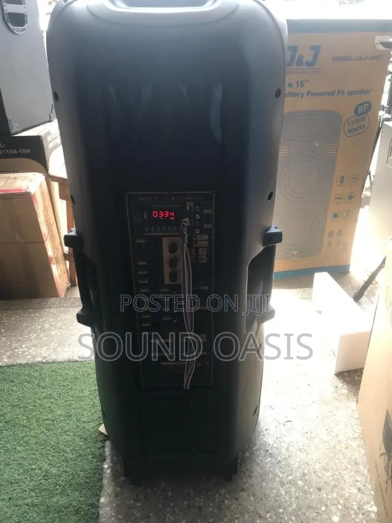 J J 2×15" Battery Powered Bluetooth Speaker (1500w) With Bt