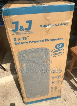 J J 2×15" Battery Powered Bluetooth Speaker (1500w) With Bt
