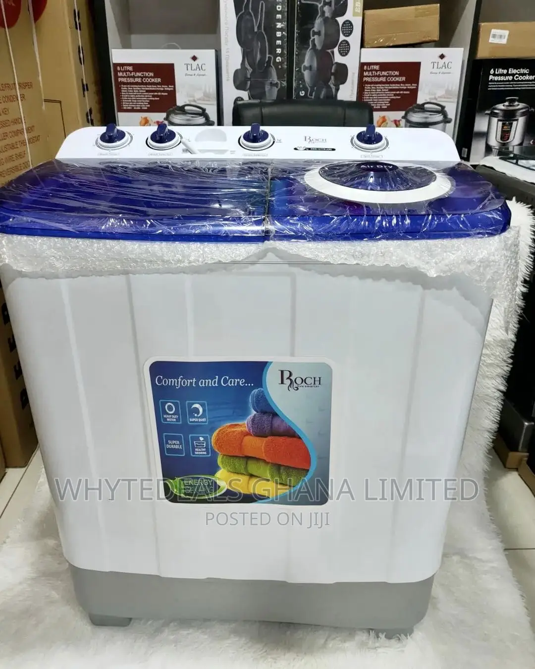 Roch 10kg Twin Tub Washing Machine Wash Rinse Dry 2024 in Accra