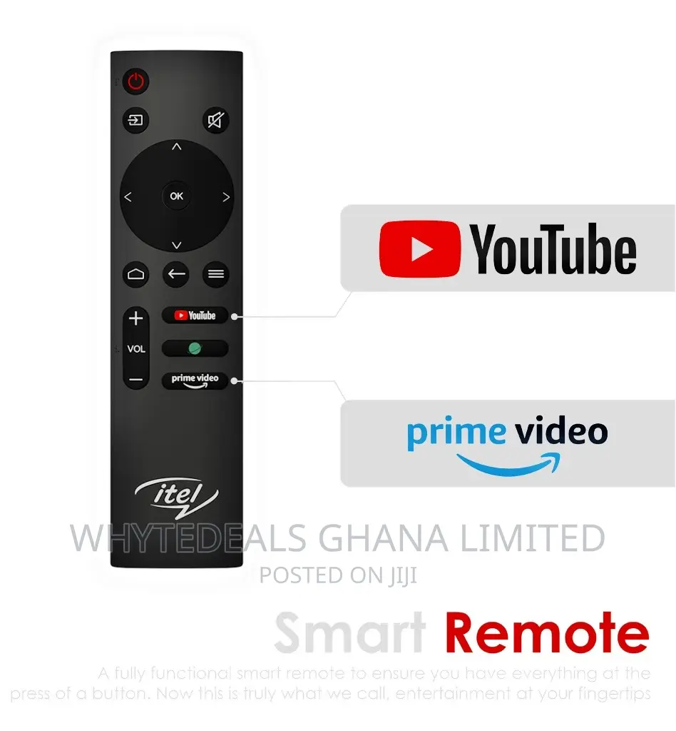 43” Frameless Smart Android Itel LED Tv-Bluetooth, Usb, HDMI