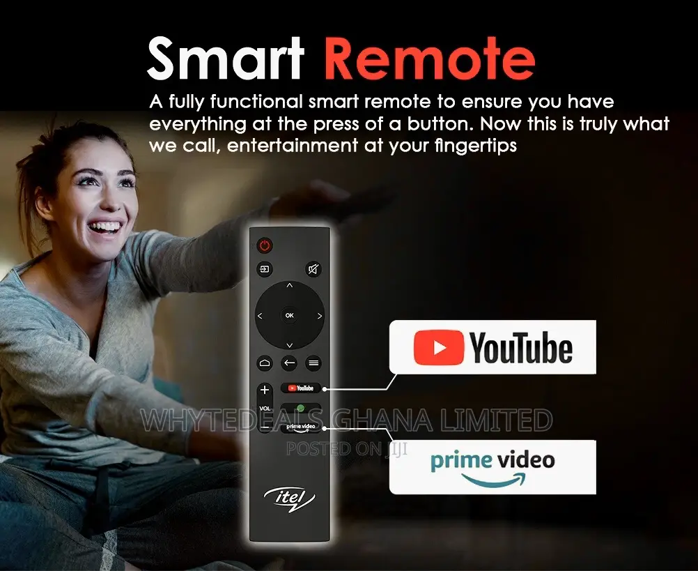 43” Frameless Smart Android Itel LED Tv-Bluetooth, Usb, HDMI