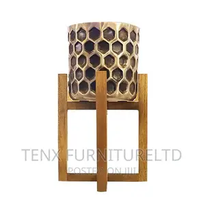 Decor Planter With Wooden Stand Small(Accasia))