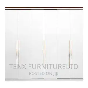 Wardrobe 6door Wood Off White/Brown Titanium