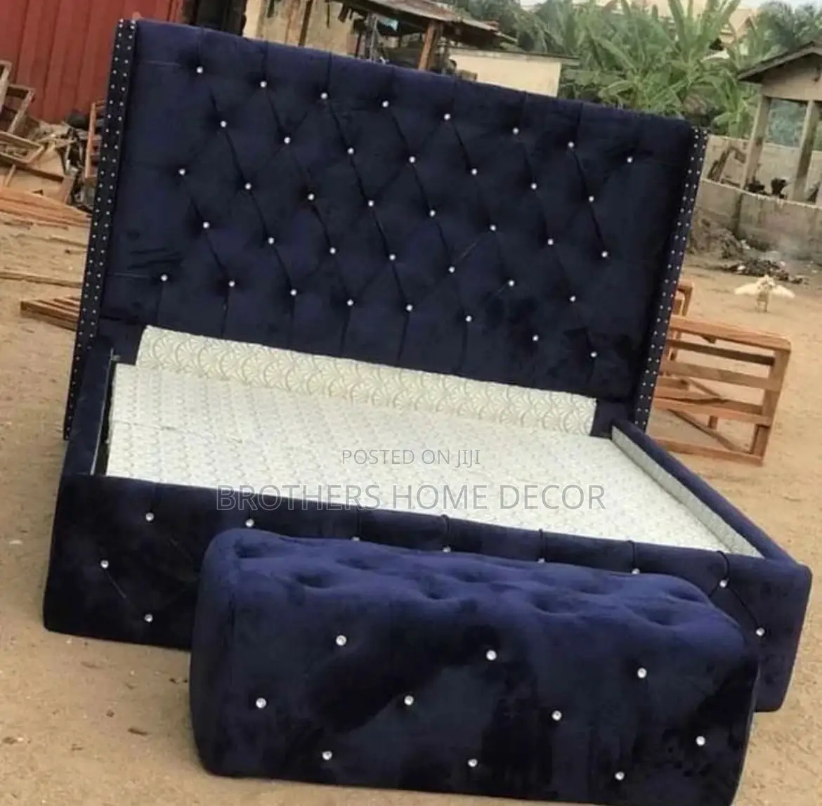 Foreign Queen Size Bedframe 72x75 With Ottoman