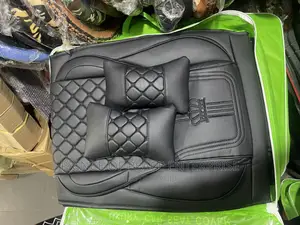 Two Front Seat Covers All Black With Neck Pillows