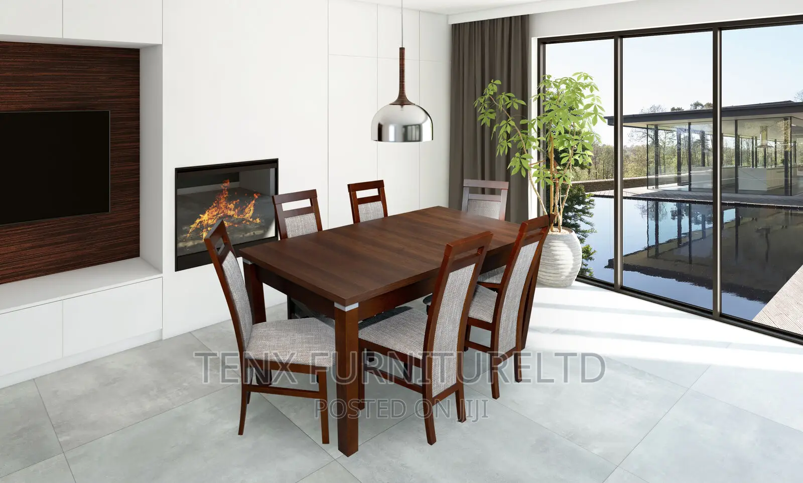 Wooden Table + 6x Chairs SET