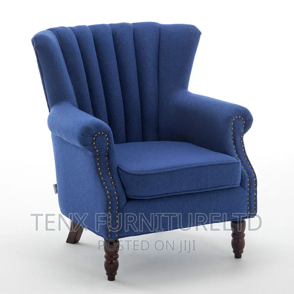 Chesterfield High Back Armchair Upholstered Winged Chairs