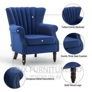 Chesterfield High Back Armchair Upholstered Winged Chairs
