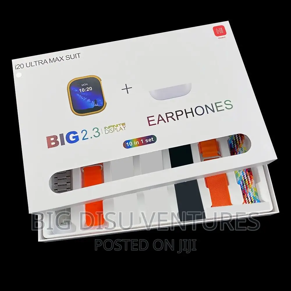 I20 Ultra Max 10 in 1 Smartwatch With TWS Airpod