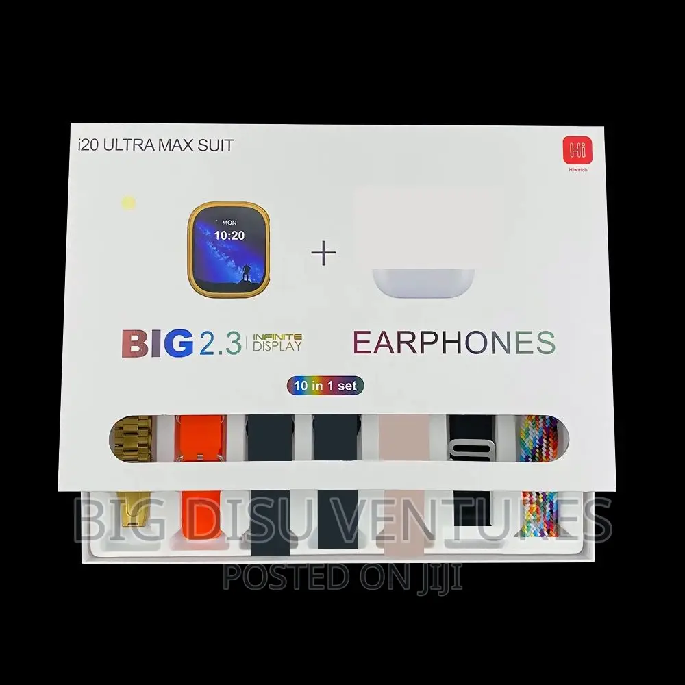I20 Ultra Max 10 in 1 Smartwatch With TWS Airpod