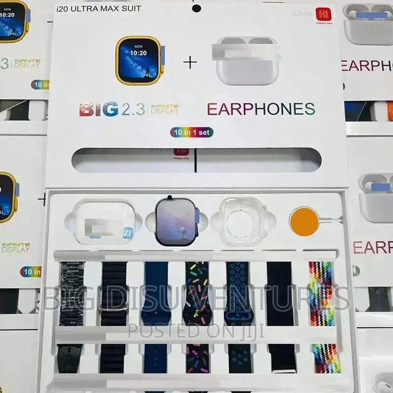 I20 Ultra Max 10 in 1 Smartwatch With TWS Airpod