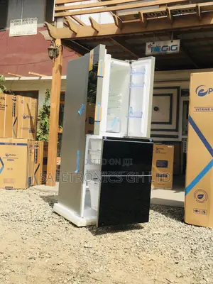 Black Glass Pf-470bg 4 Doors Pearl Bottomfreezer Fridge