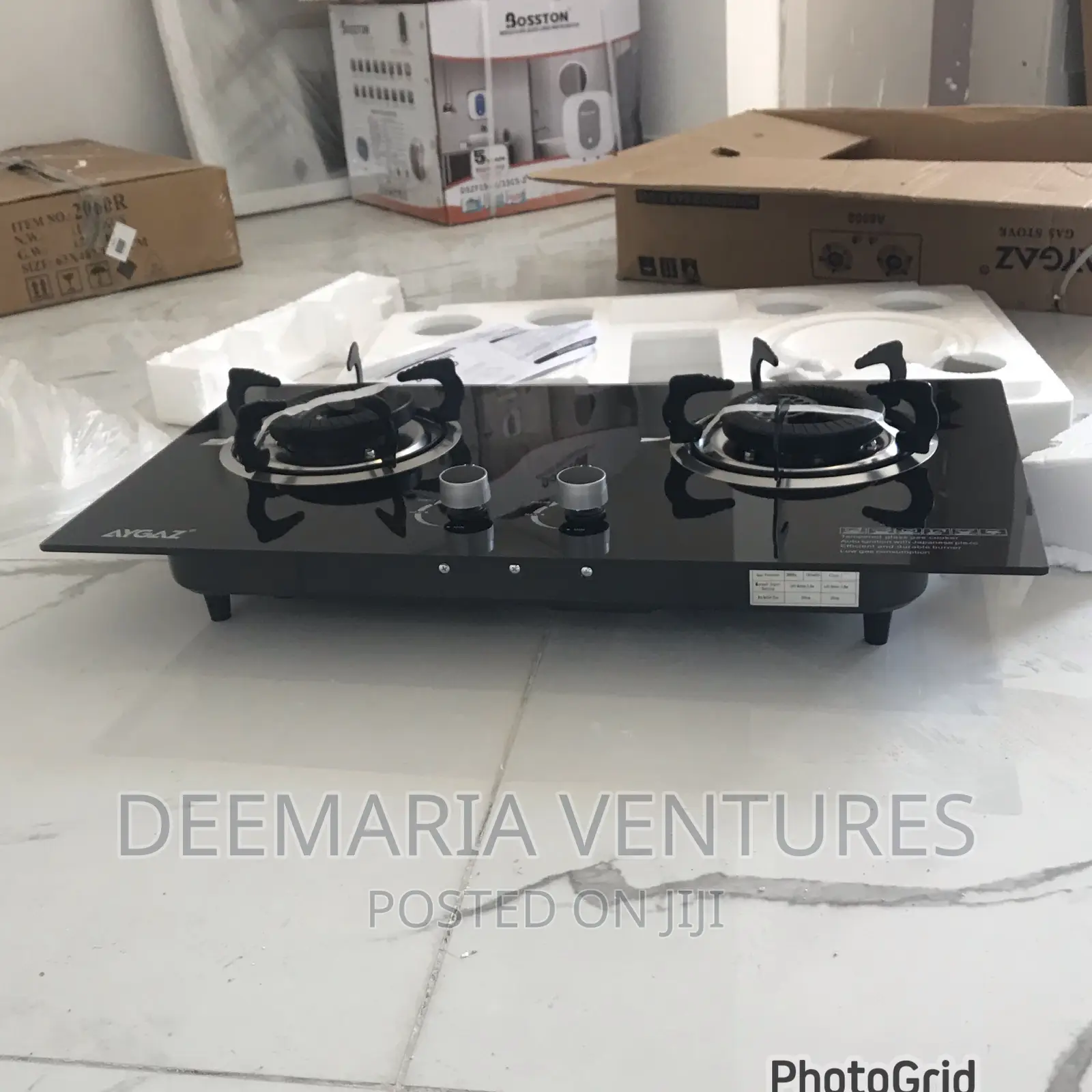 AYGAZ Built in 2 Burner Auto Ignition Glass Top Gas Hob