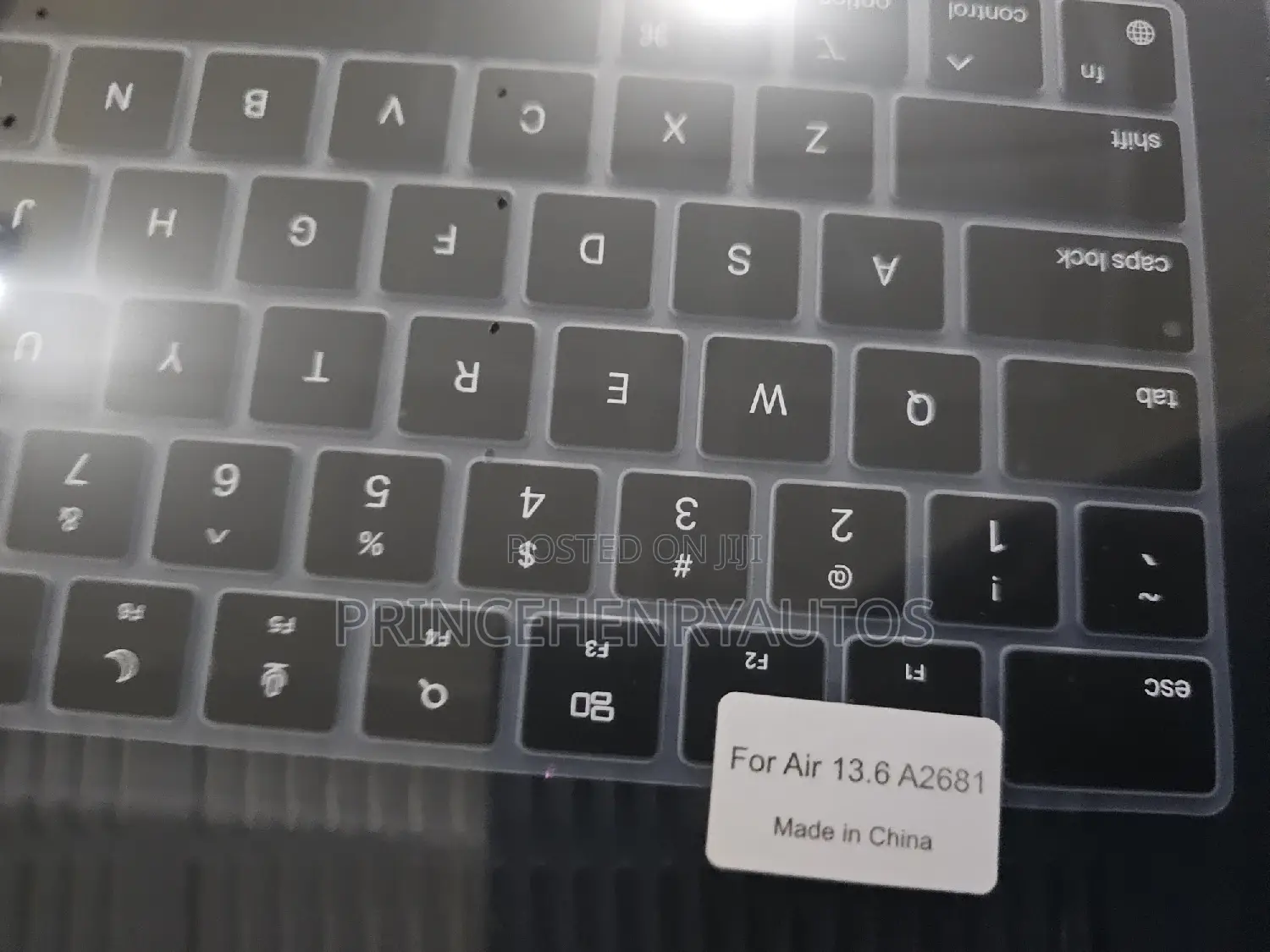 Eoocoo Black Keyboard Cover for Macbook Air 13.6 A2681