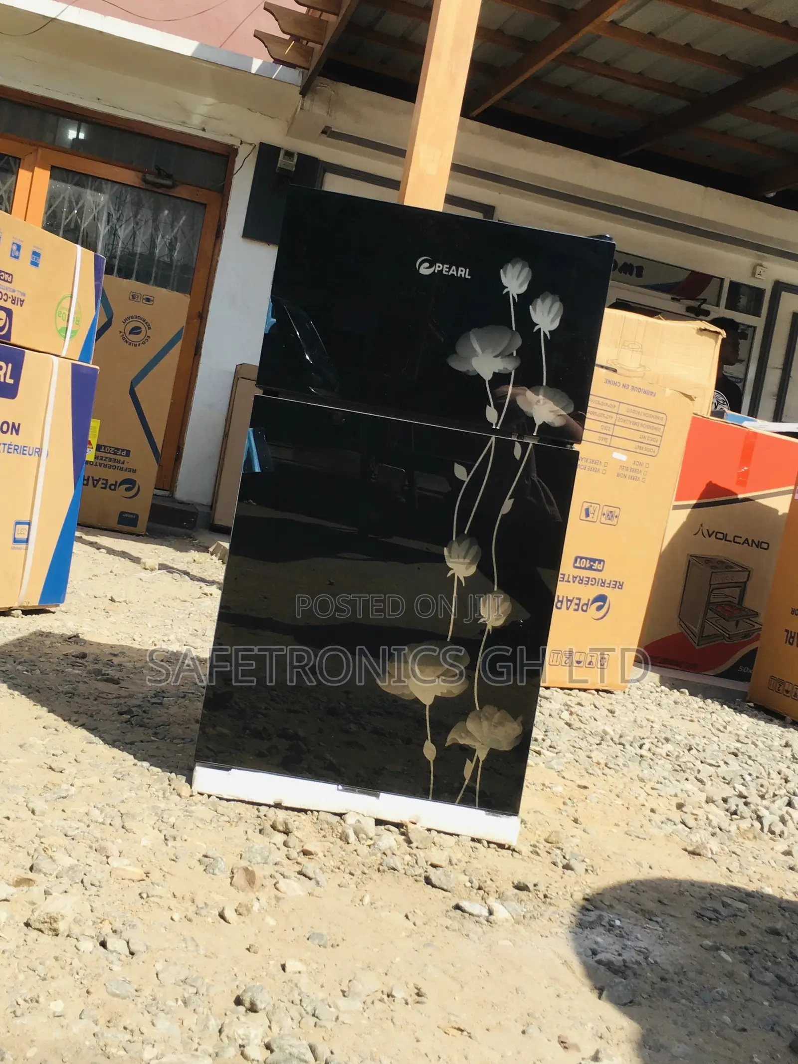 Topfreezer Doubledoor Black Glass PF-10T Pearl Fridge
