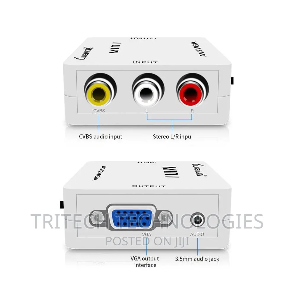 AV to VGA Adapter 1080P HD Mini VGA Convert