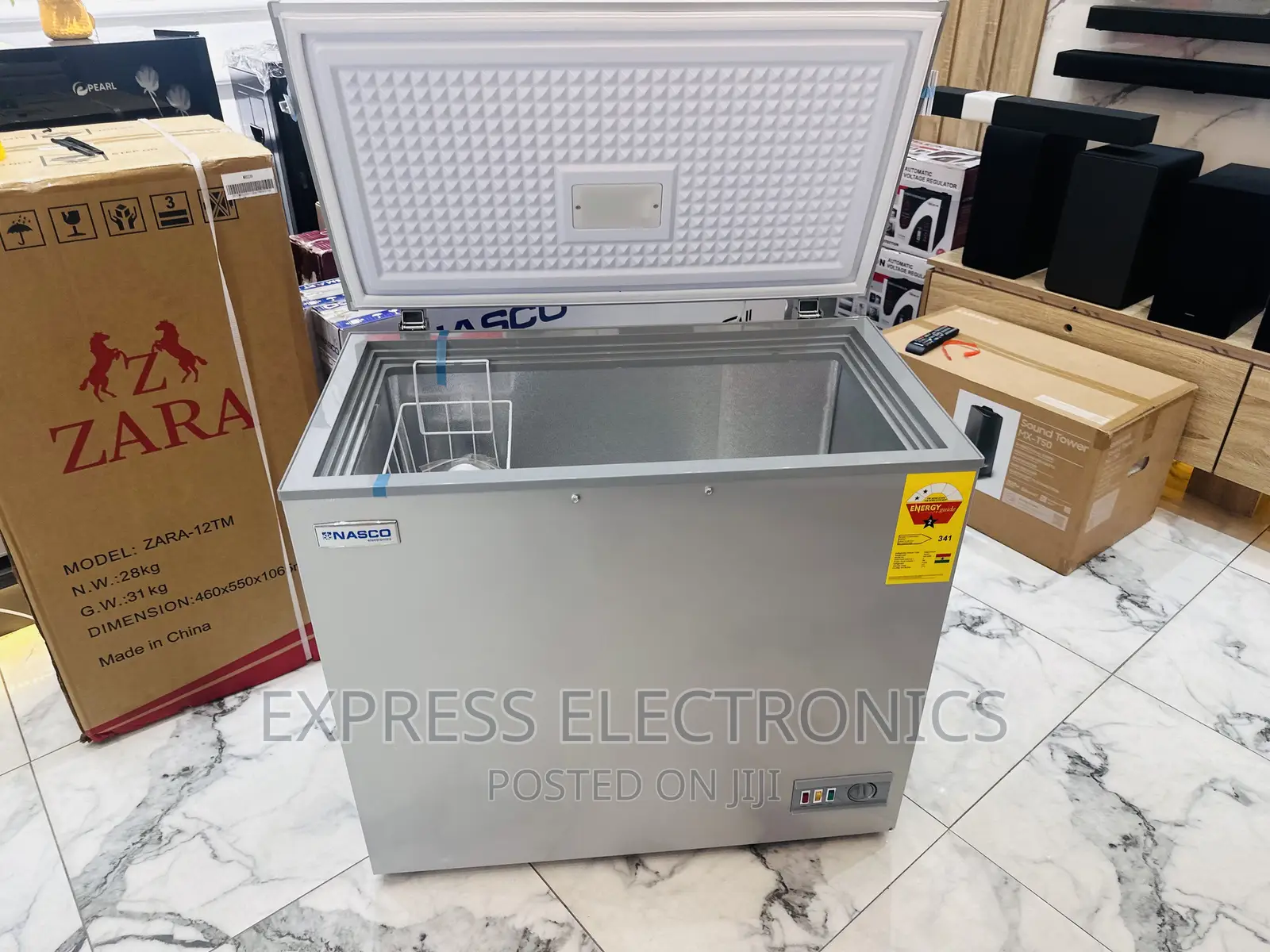 Single Door 200L Chest Freezer Nasco Dark Grey ._