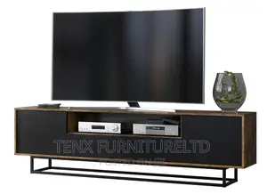 Loft Retro Industrial Tv Unit Stand Vintage Oak Cabinet