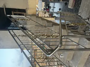 Stainless Gold Flowers Design Balustrade