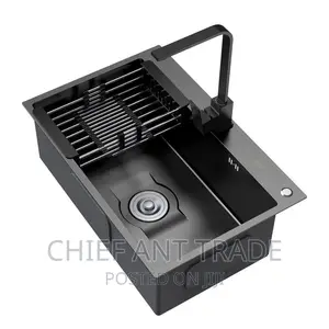 Complete Black Kitchen Sink Set With Faucet Tap 