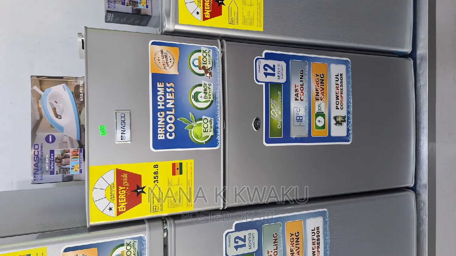 Xmas  Nasco Nasf2-130 Double Door Fridge