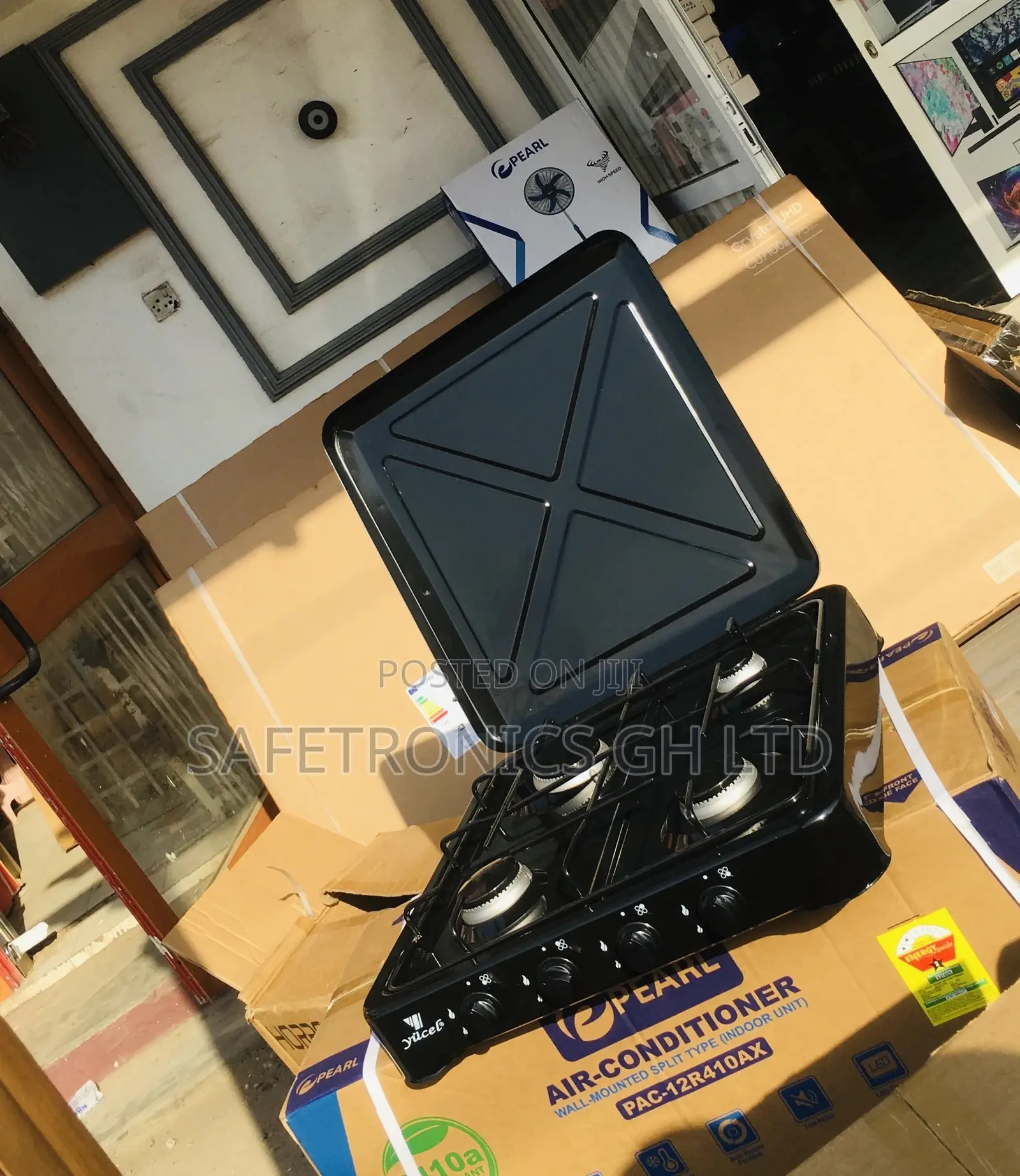 4 Gas Stove Black Yucel Tabletop Cooker