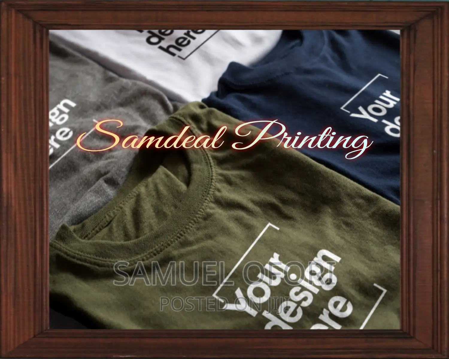 T - Shirt Printing, Banner, Complimentary Card Etc.