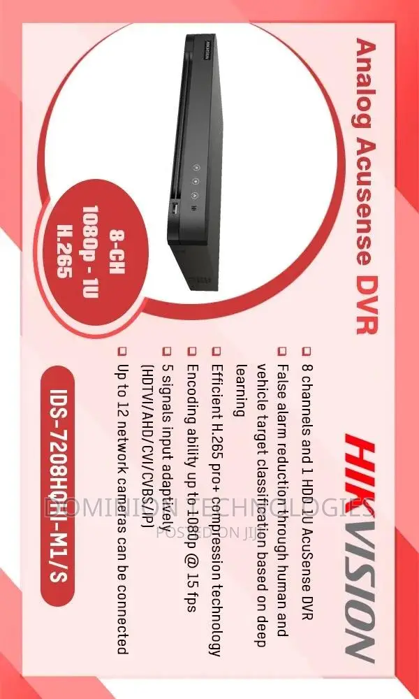 Hikvision Ids-7208hqhi-M1sα(C) 8ch Acusense DVR Audio