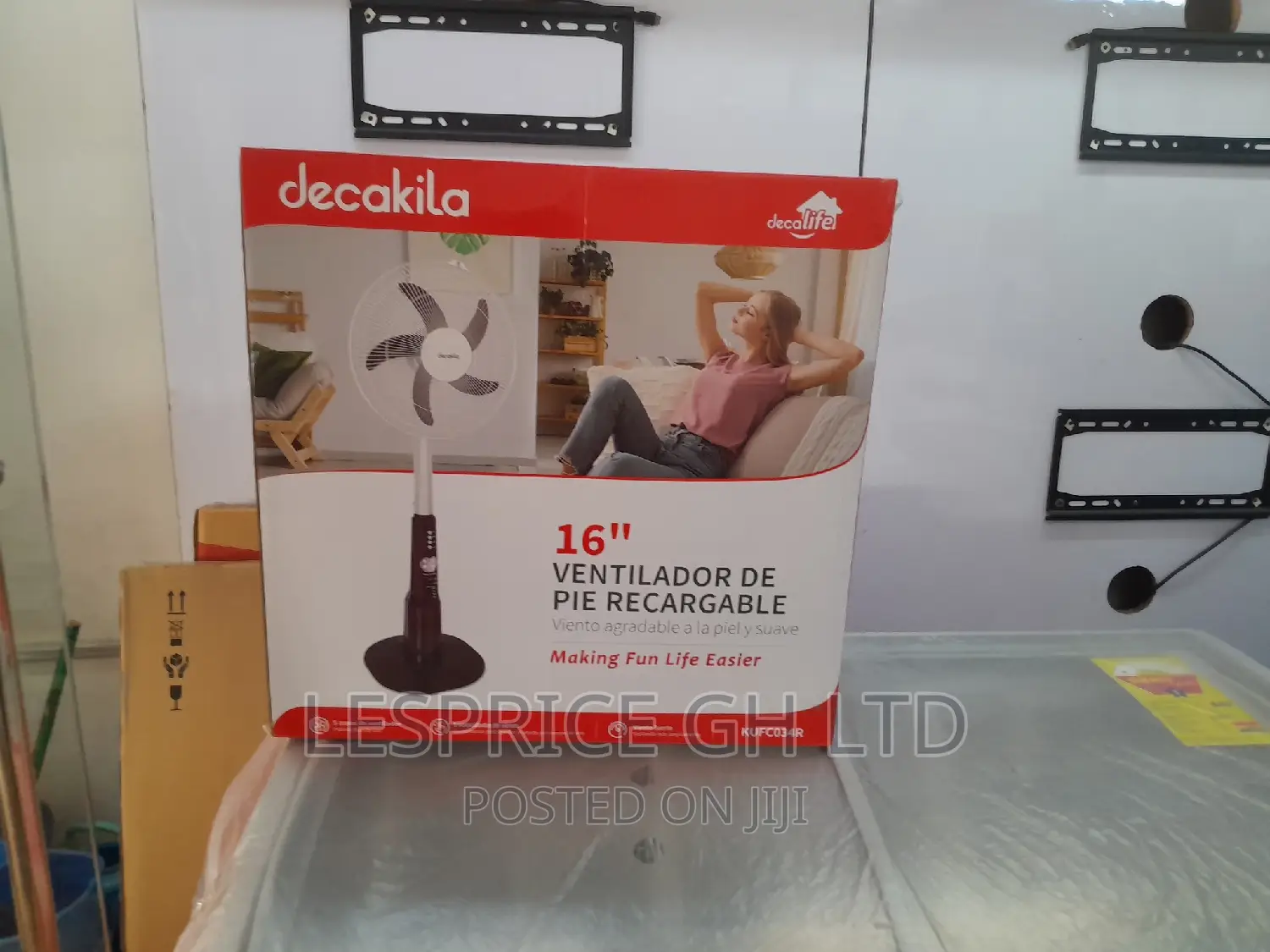 Strong Decakila 16 Inch" Rechargeable Stand Fan