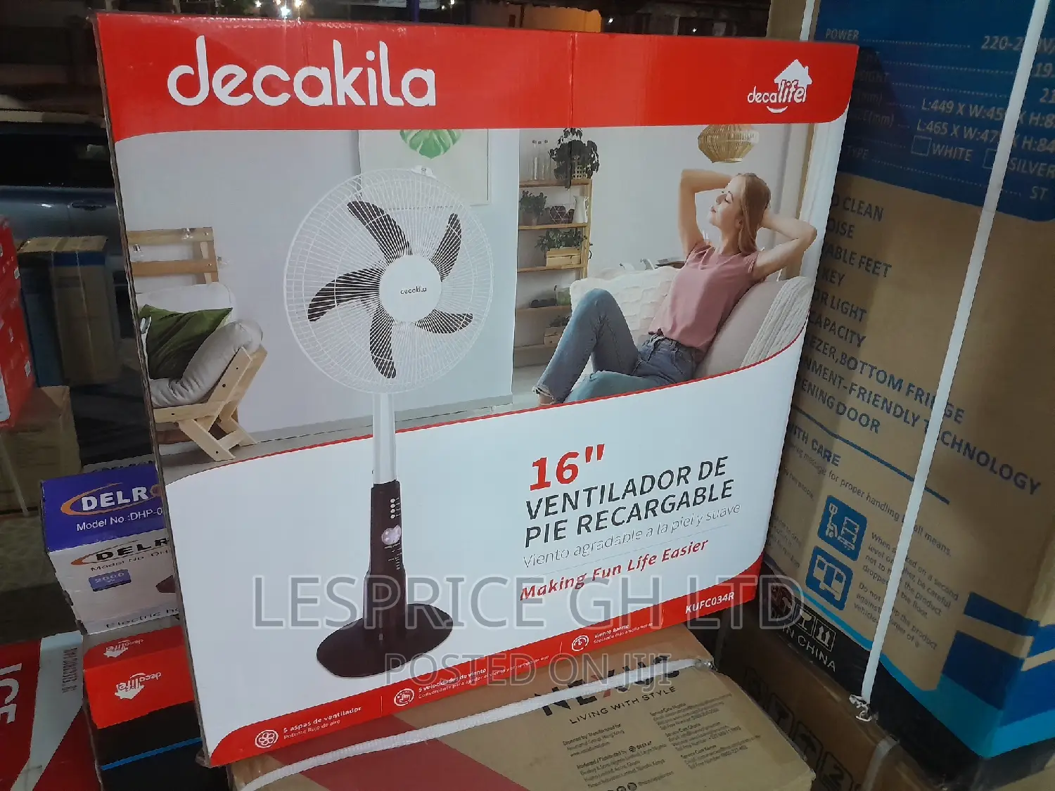 Decakila 16 Inch" Rechargeable Stand Fan. Prime