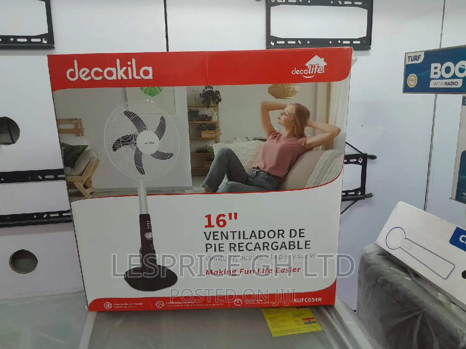 Decakila 16 Inch" Rechargeable ^^Stand Fan