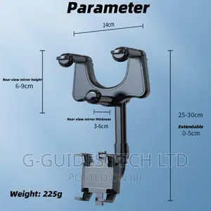 Car Rearview Mirror Mobile Phone Holder Mount Stand 360°