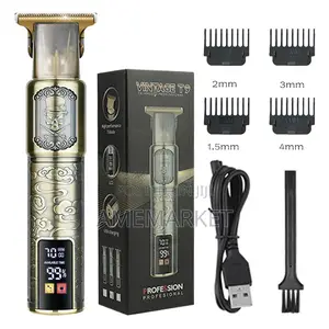 T9 LCD Display Professional Men Wireless USB Hair Clipper