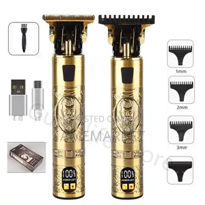 T9 LCD Display Professional Men Wireless USB Hair Clipper