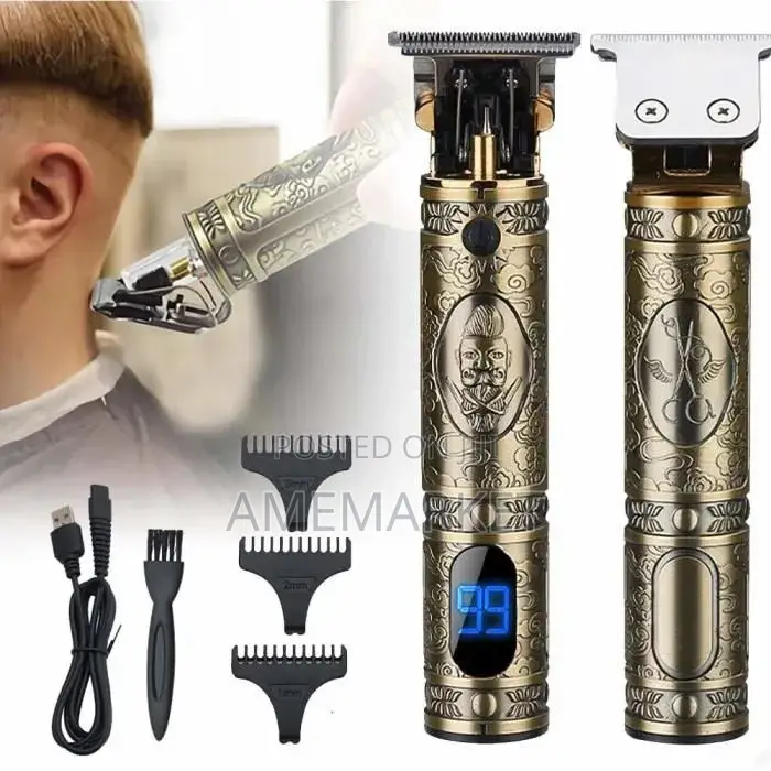 T9 LCD Display Professional Men Wireless USB Hair Clipper