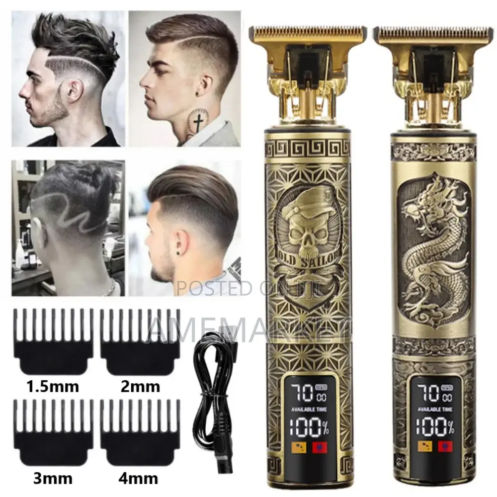 T9 LCD Display Professional Men Wireless USB Hair Clipper