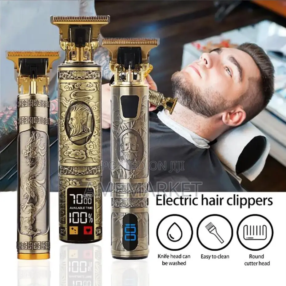 T9 LCD Display Professional Men Wireless USB Hair Clipper