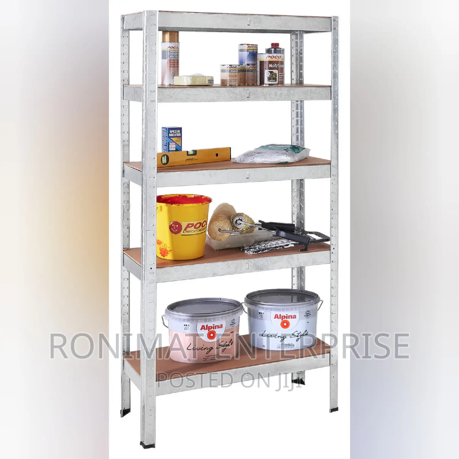Metal Shelving Unit / 90x180x40cm / 5 Shelves at 175 Kg Each in Adenta Furniture, Ronimat