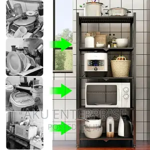 5 Tier Storage Shelves With Wheels Collapsible Kitchen Cart