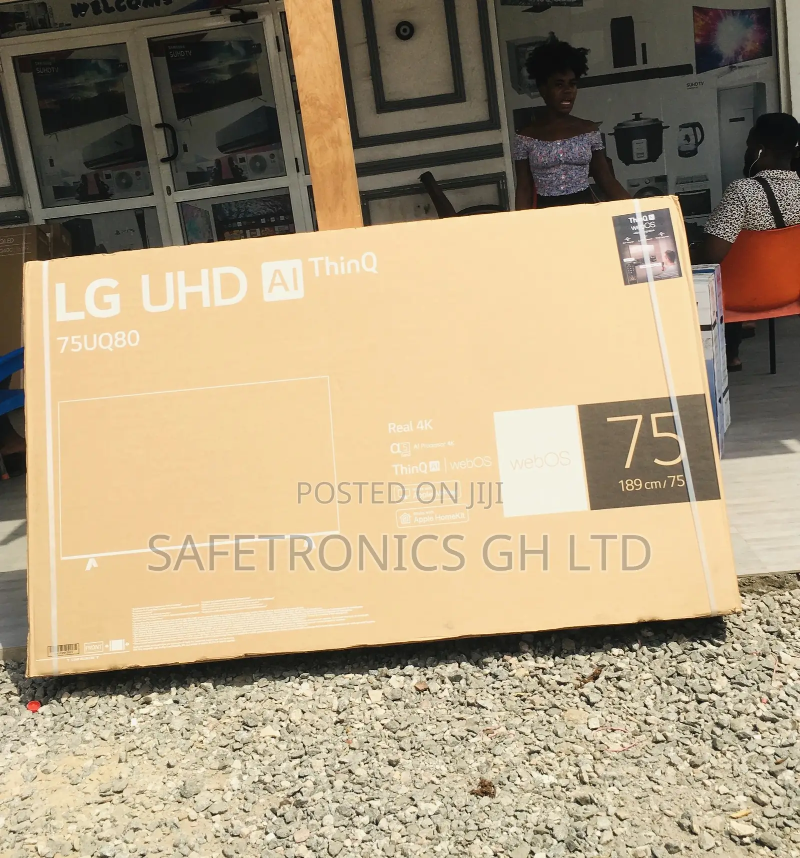 Glossy Electric UHD Smart Black 75 Inches LED LG Tv