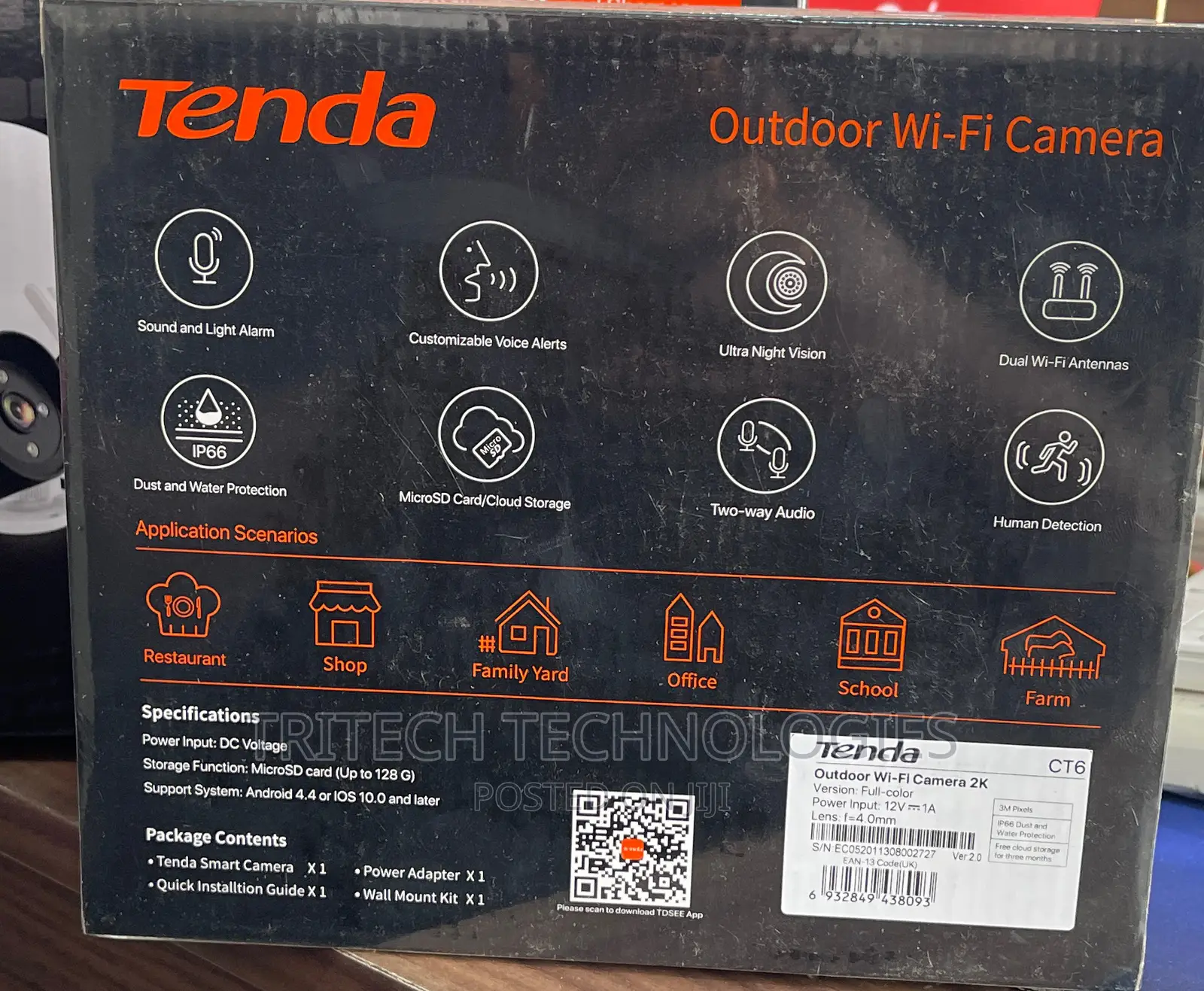Tenda Ct6 Outdoor Wi-Fi Camera Full Color With Sound