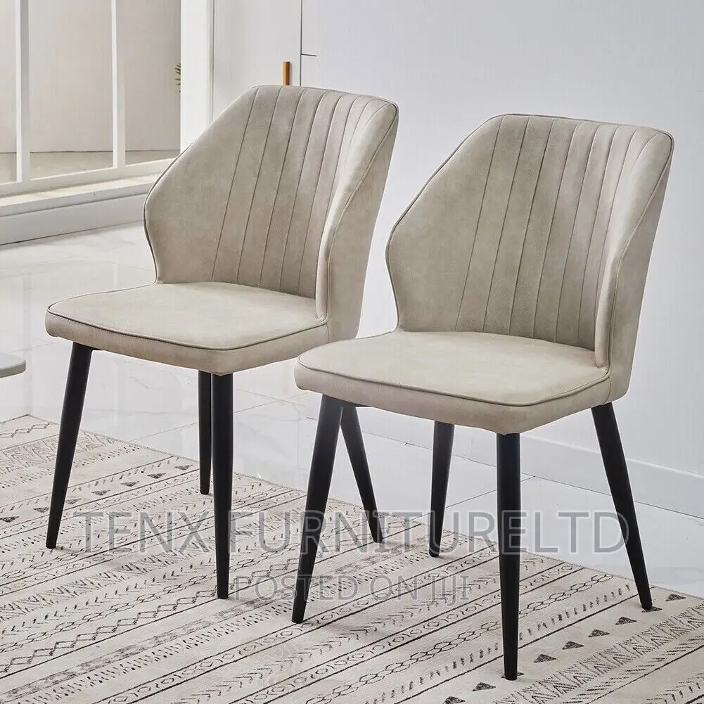 Dining Set 4 Seater (Marble Stone Top) With Leather Chairs